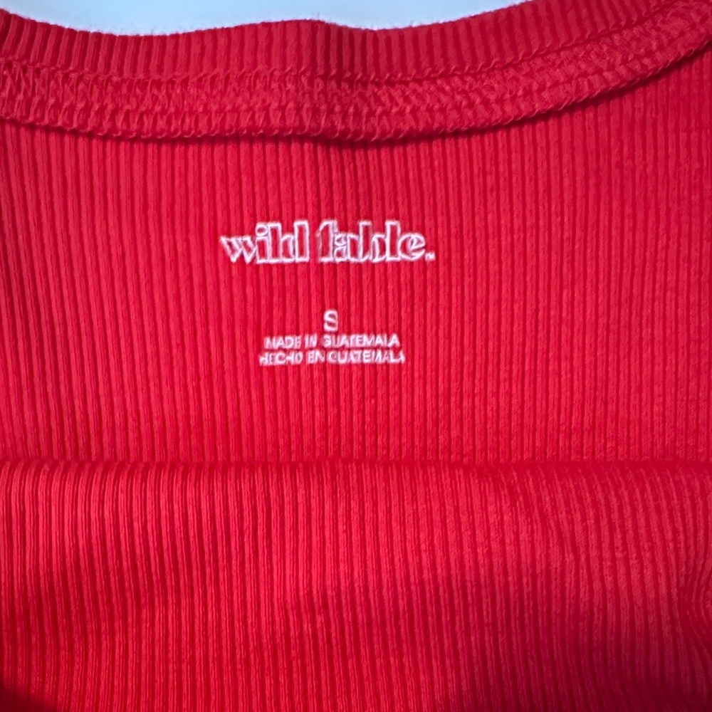 Red Ribbed Tank Top - Picture 3 of 3
